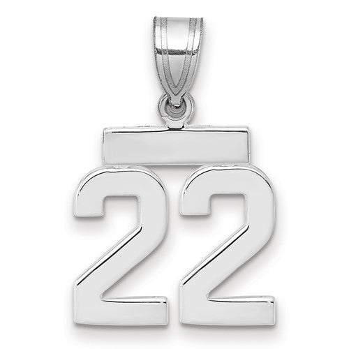 14kw Small Polished Number 22 Charm