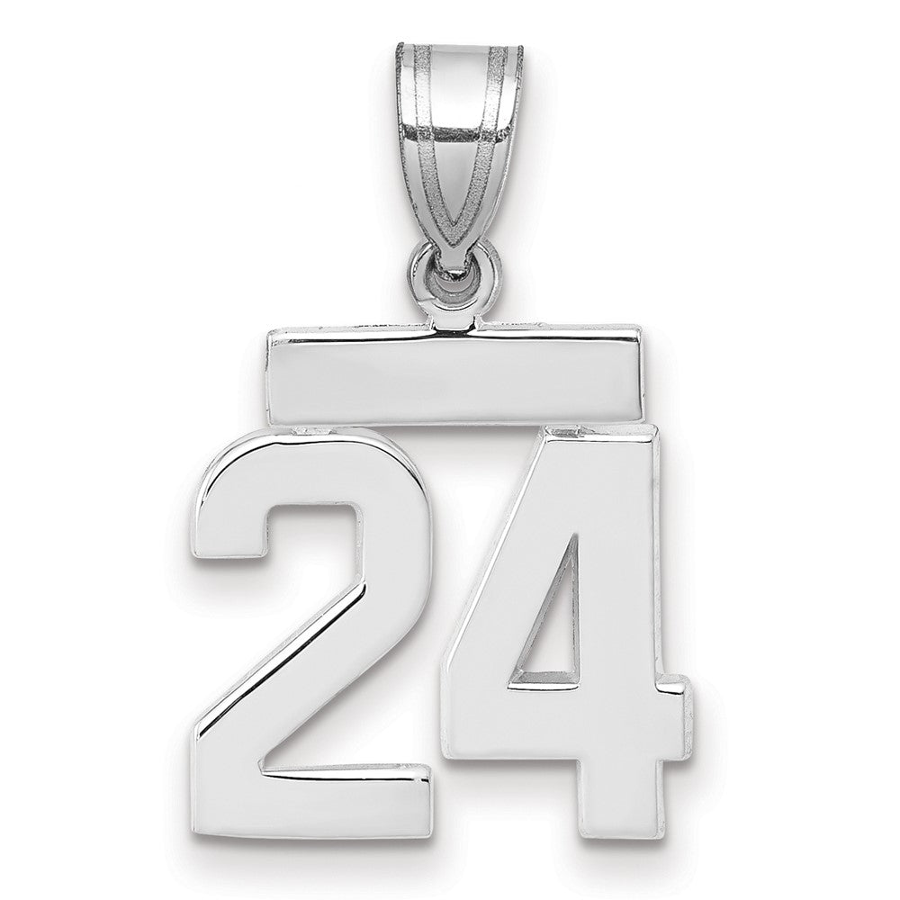 14kw Small Polished Number 24 Charm