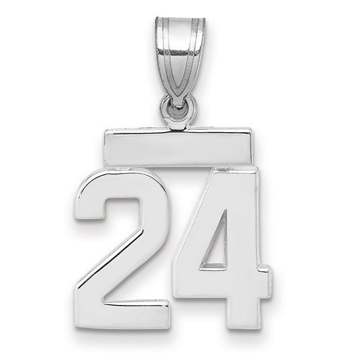 14kw Small Polished Number 24 Charm