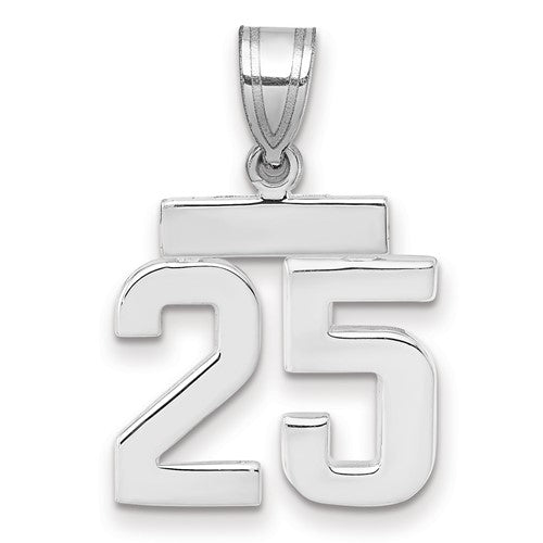 14kw Small Polished Number 25 Charm