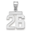 14kw Small Polished Number 26 Charm