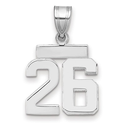 14kw Small Polished Number 26 Charm