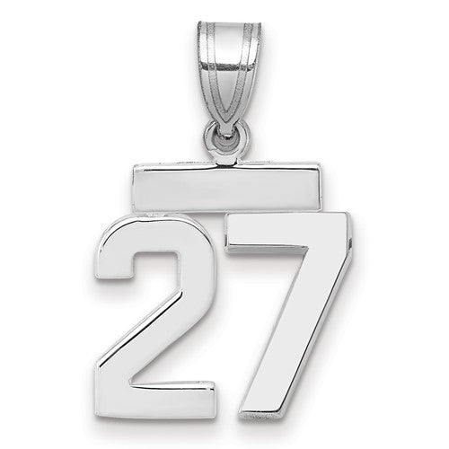 14kw Small Polished Number 27 Charm