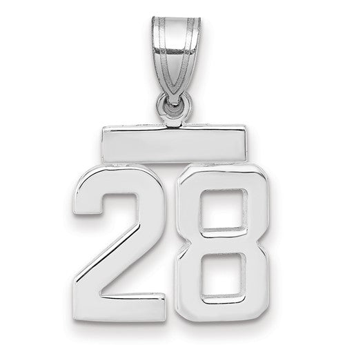14kw Small Polished Number 28 Charm