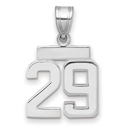 14kw Small Polished Number 29 Charm