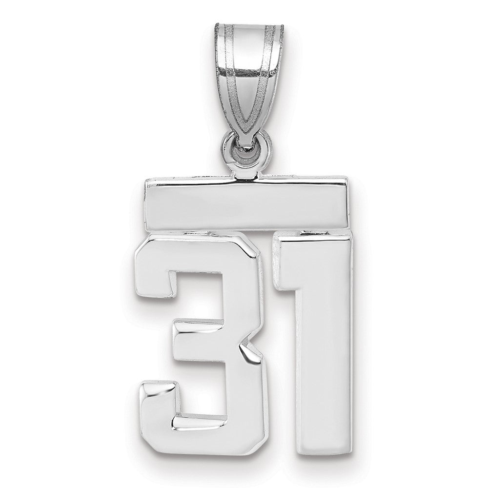 14kw Small Polished Number 31 Charm