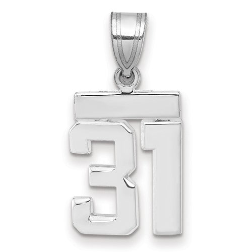 14kw Small Polished Number 31 Charm