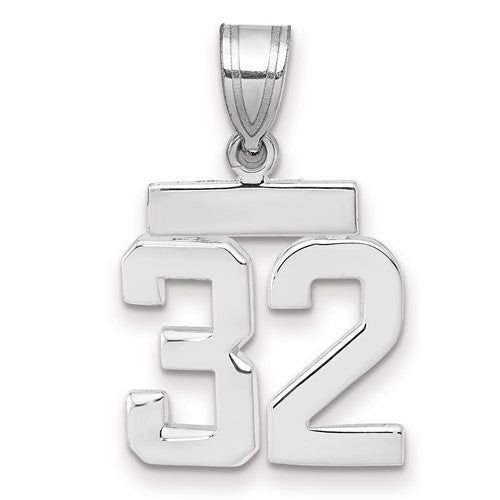 14kw Small Polished Number 32 Charm
