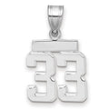 14kw Small Polished Number 33 Charm