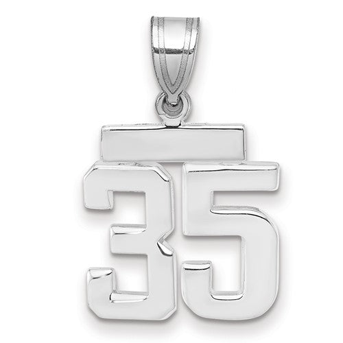 14kw Small Polished Number 35 Charm