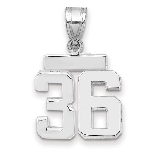 14kw Small Polished Number 36 Charm