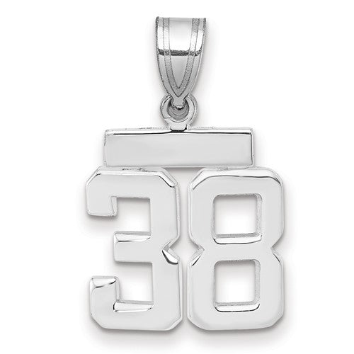 14kw Small Polished Number 38 Charm