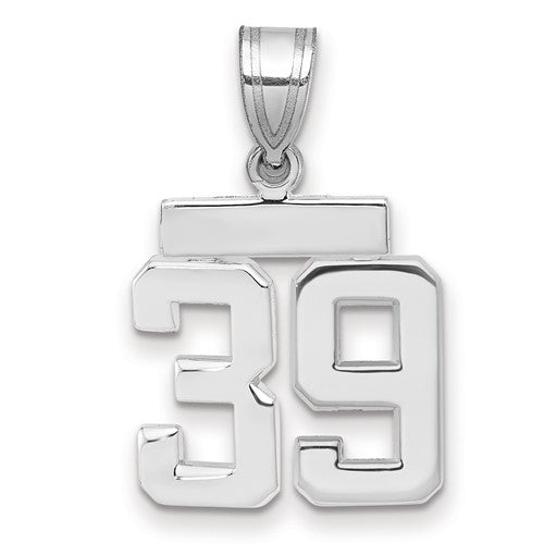 14kw Small Polished Number 39 Charm