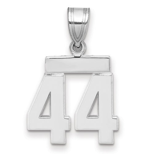 14kw Small Polished Number 44 Charm