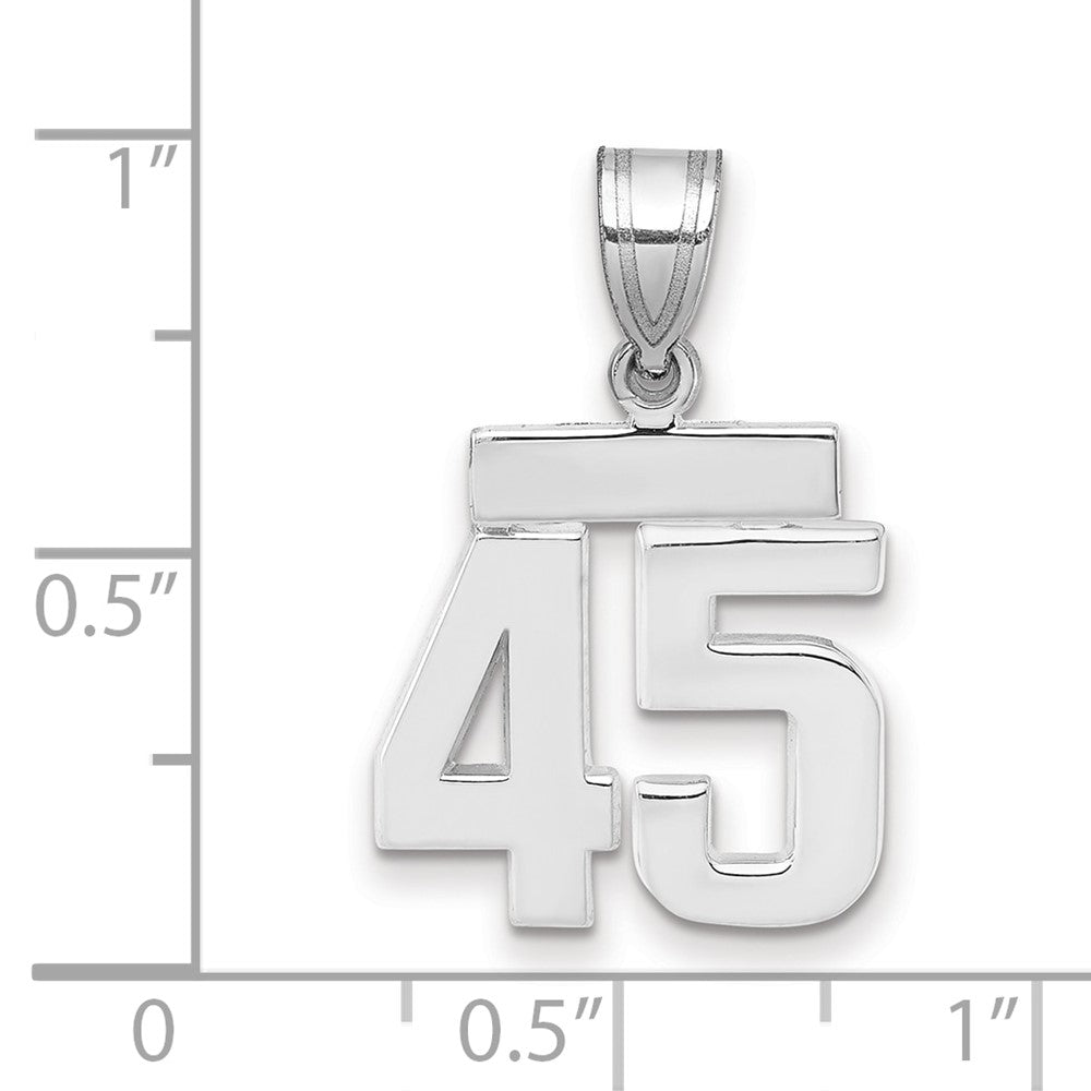 14kw Small Polished Number 45 Charm