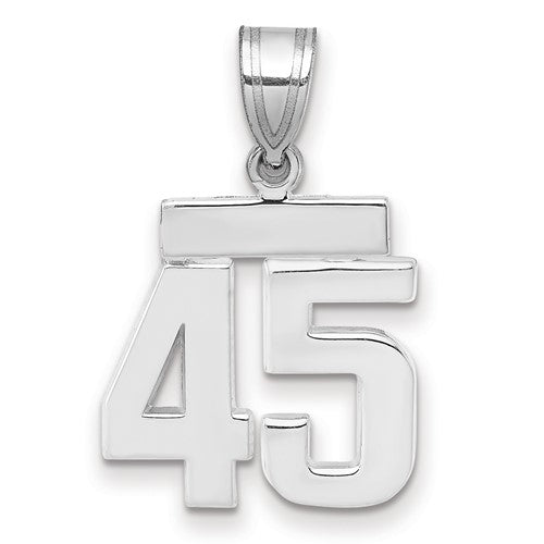 14kw Small Polished Number 45 Charm