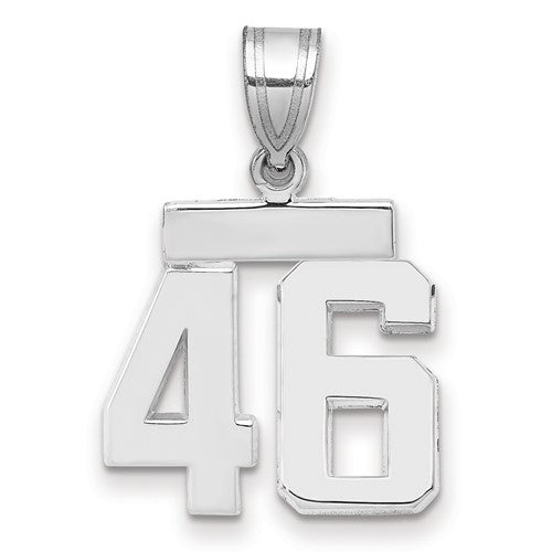14kw Small Polished Number 46 Charm