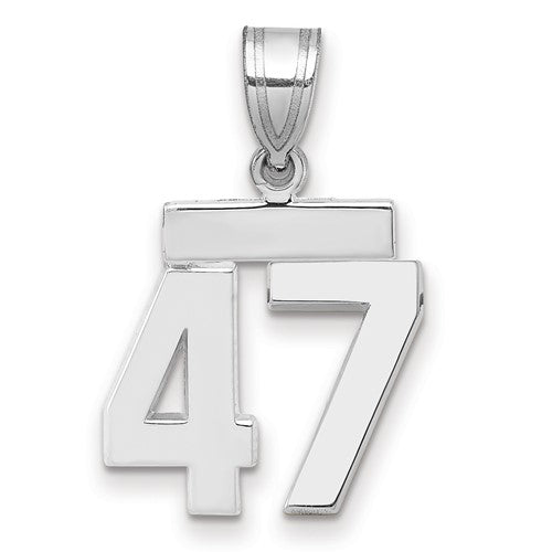 14kw Small Polished Number 47 Charm