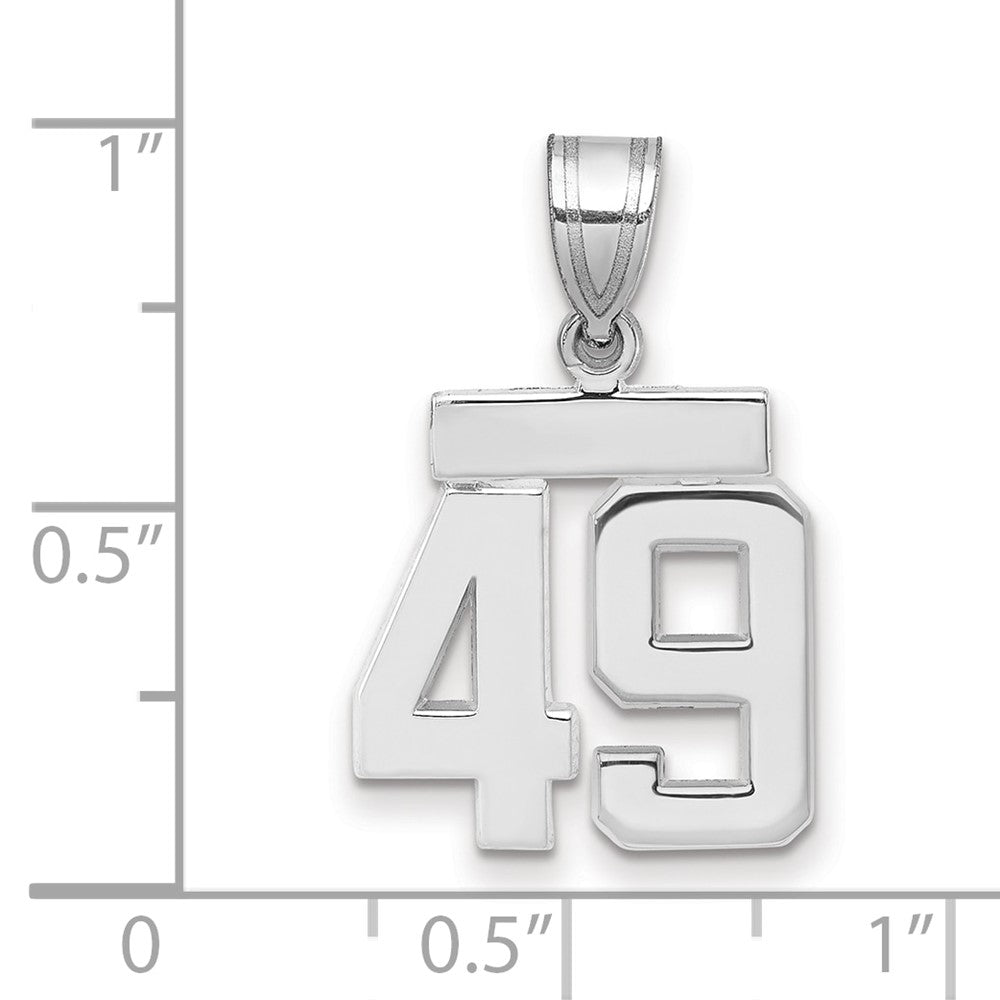 14kw Small Polished Number 49 Charm