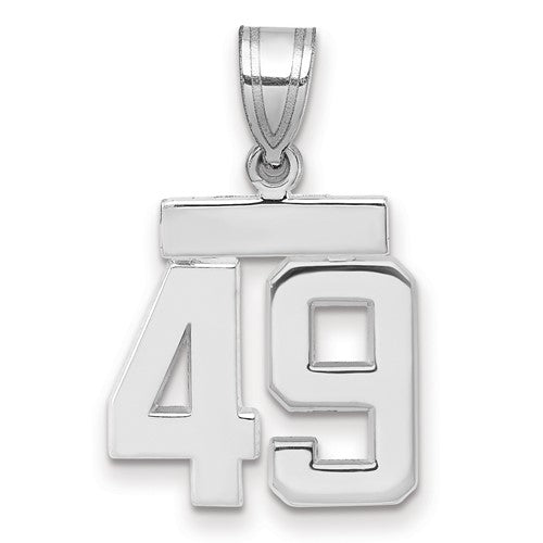 14kw Small Polished Number 49 Charm