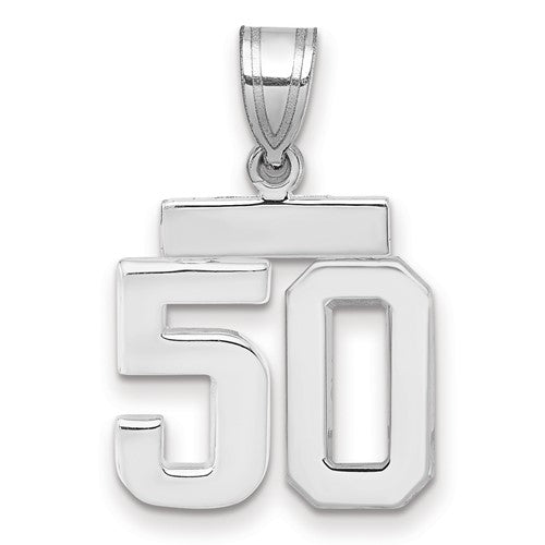 14kw Small Polished Number 50 Charm