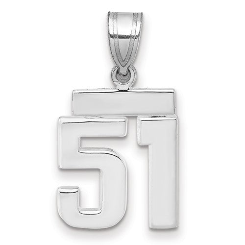 14kw Small Polished Number 51 Charm
