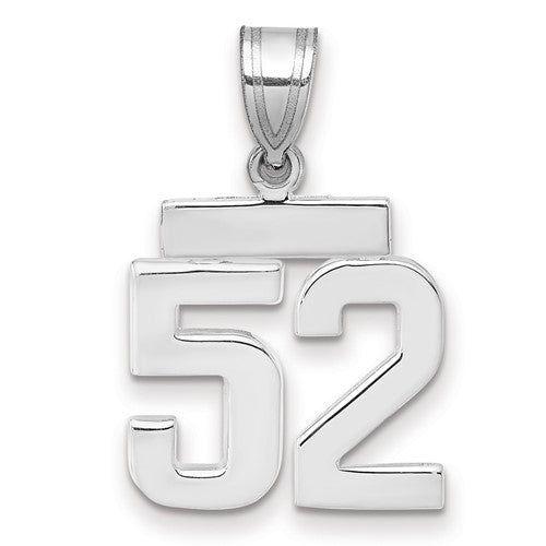 14kw Small Polished Number 52 Charm