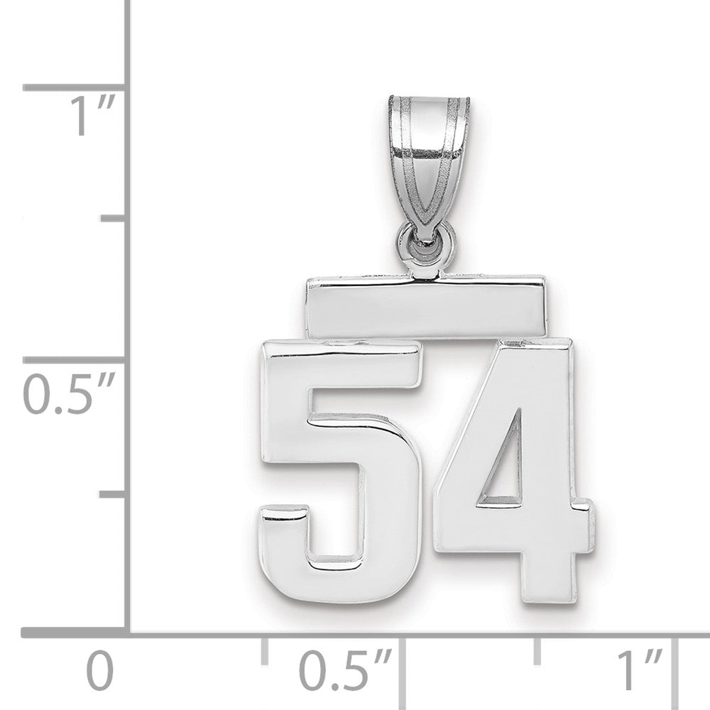 14kw Small Polished Number 54 Charm