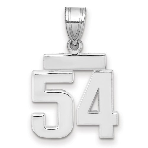 14kw Small Polished Number 54 Charm