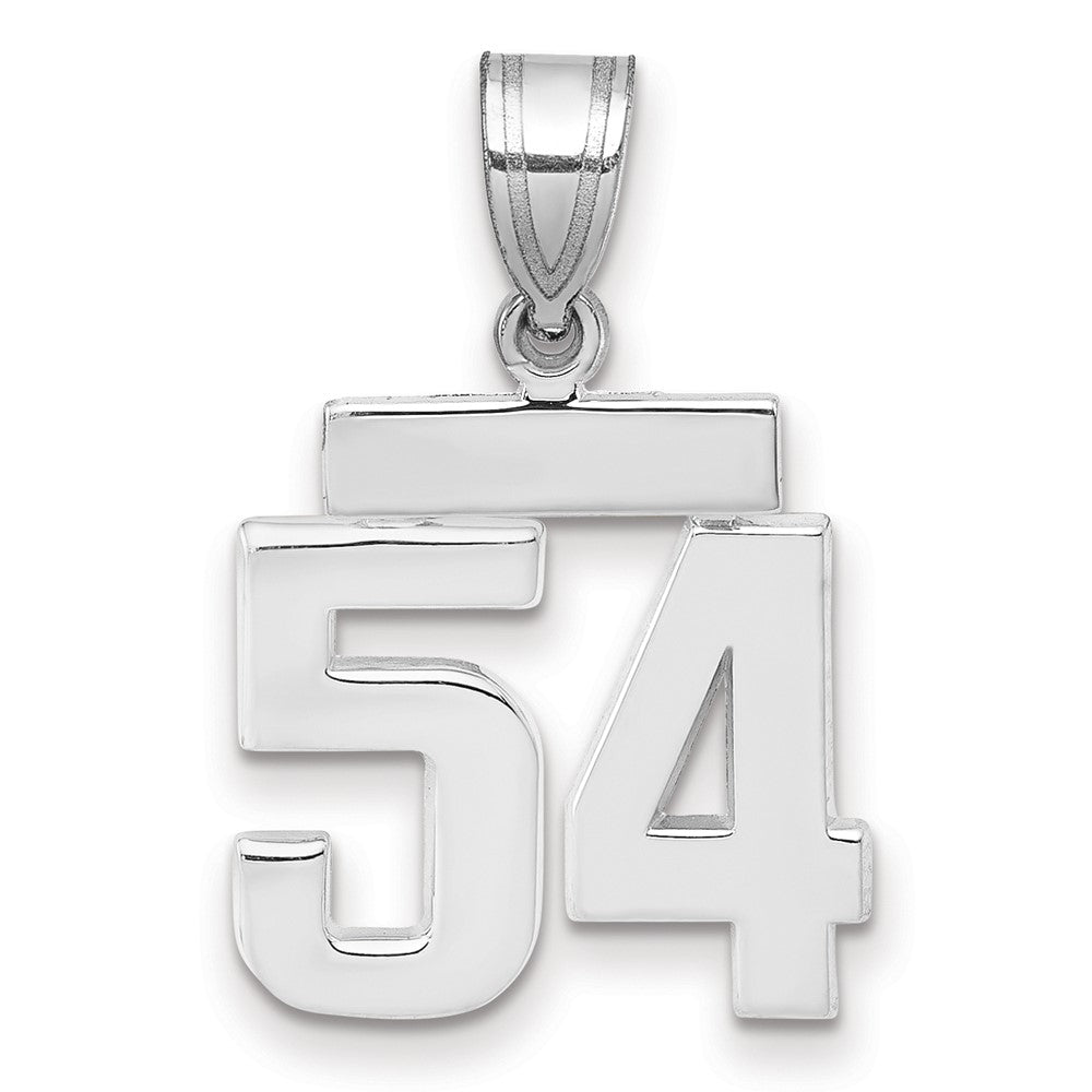 14kw Small Polished Number 54 Charm