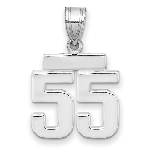 14kw Small Polished Number 55 Charm
