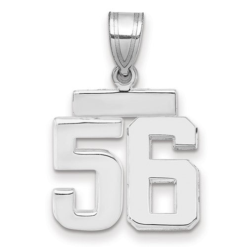 14kw Small Polished Number 56 Charm