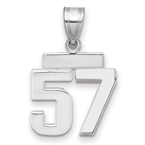 14kw Small Polished Number 57 Charm