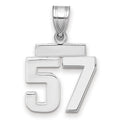 14kw Small Polished Number 57 Charm