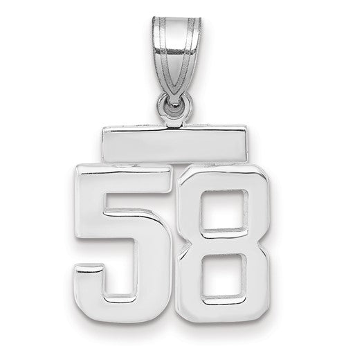 14kw Small Polished Number 58 Charm