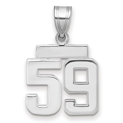 14kw Small Polished Number 59 Charm