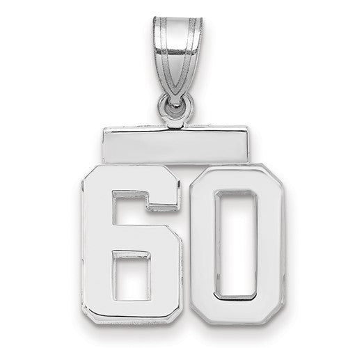 14kw Small Polished Number 60 Charm