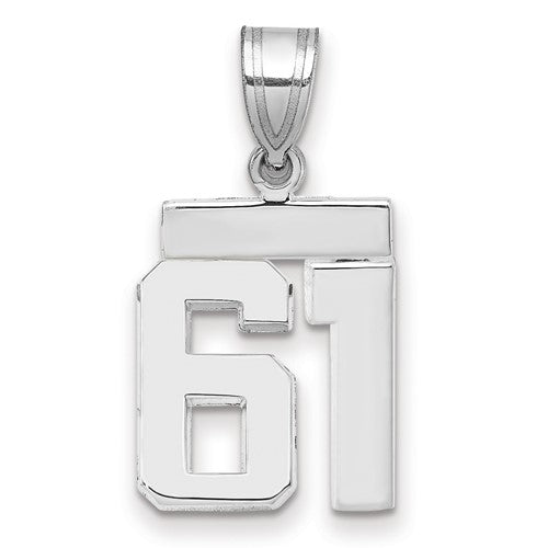 14kw Small Polished Number 61 Charm