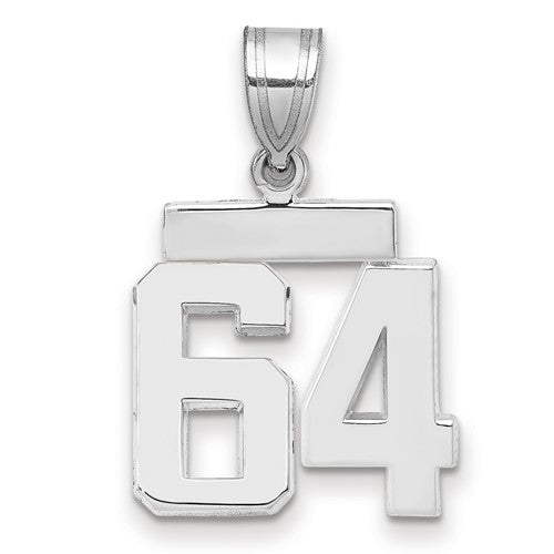 14kw Small Polished Number 64 Charm