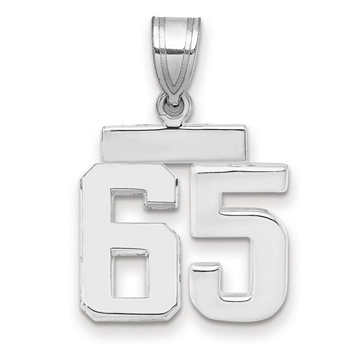 14kw Small Polished Number 65 Charm