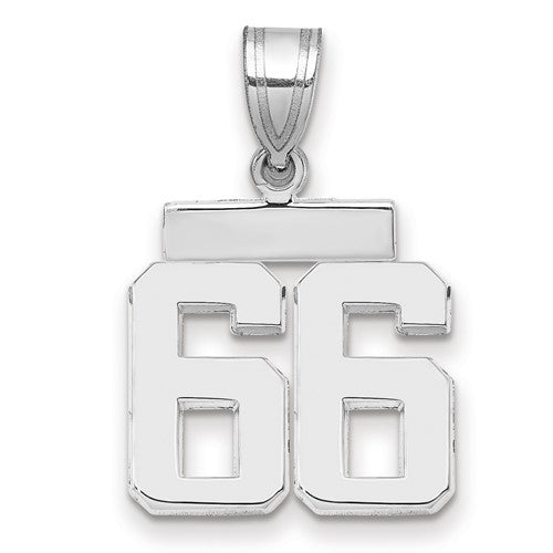 14kw Small Polished Number 66 Charm