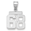 14kw Small Polished Number 68 Charm