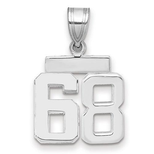 14kw Small Polished Number 68 Charm