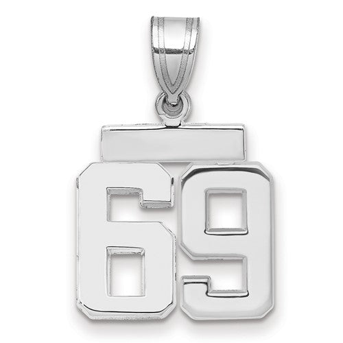 14kw Small Polished Number 69 Charm