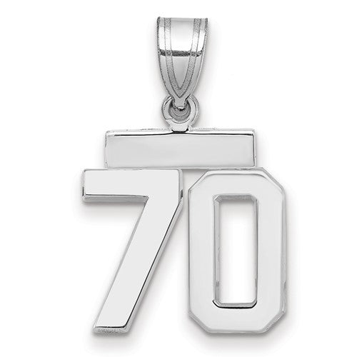 14kw Small Polished Number 70 Charm