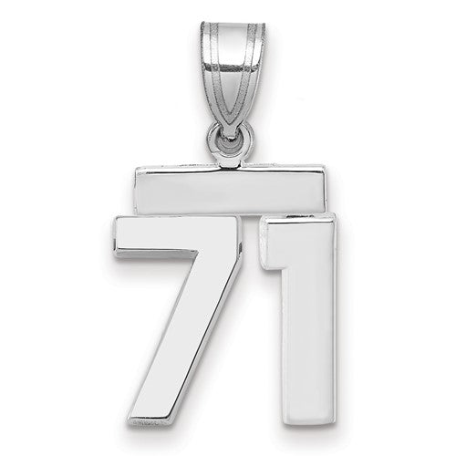 14kw Small Polished Number 71 Charm