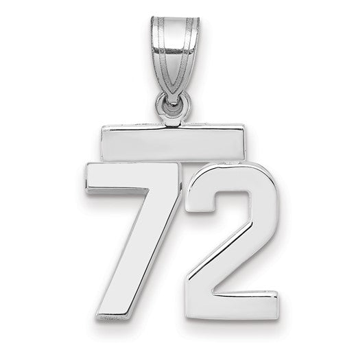 14kw Small Polished Number 72 Charm