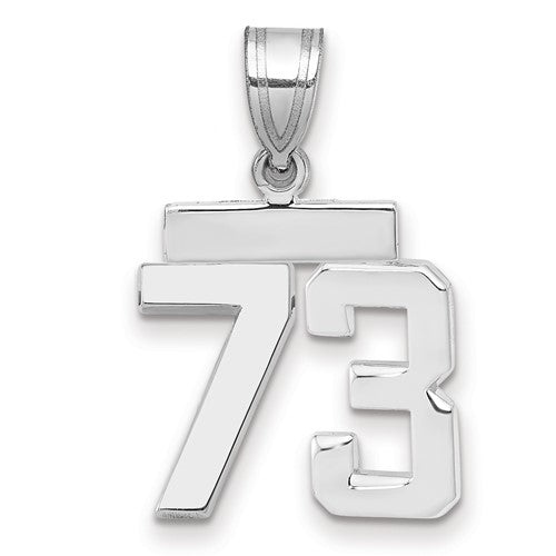 14kw Small Polished Number 73 Charm