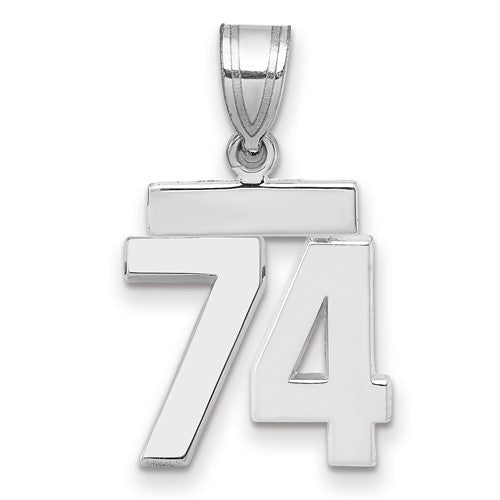 14kw Small Polished Number 74 Charm