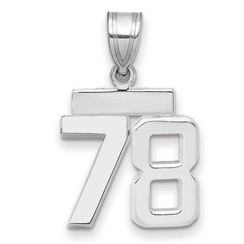 14kw Small Polished Number 78 Charm